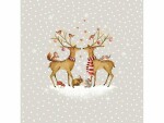 Braun + Company Weihnachtsservietten Romantic Deers 33 cm x 33 cm