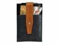 Mujjo Wallet - Tasche für Mobiltelefon - Leder, Wollfilz