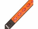 Steffen 19" Steckdosenleiste Alu Modular 8x T13, Schwarz/Orange