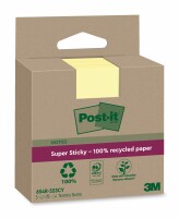 POST-IT SuperSticky Notes 76x76mm 654 RSS3CY Recycling,gelb 3x70
