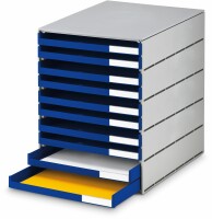 STYRO Systembox styroval pro 14-8002.38 grau/blau 10 Schubladen