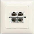 Feller EdizioDue colore RJ45-Dose ITplus, 4x RJ45, FMI - weiss