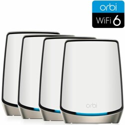 Orbi 860 Serie Tri-Band WiFi 6 Mesh-System, 6 Gbit/s, 4er-Set, weiss