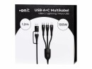 onit USB-Ladekabel USB A/USB C - Lightning/Micro-USB B/USB C