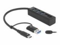 DeLock USB-Hub 3.0 Typ-C + SD/MicroSD Slot, Stromversorgung: USB