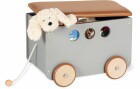 Pinolino Kinderträume GmbH Pinolino Spielzeugkiste Jim mit Rollen, grau, Material: MDF