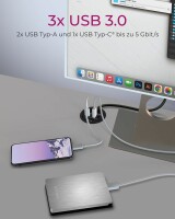 ICY Box In-Desk USB Hub 60 mm black IB-HUB1404A 2x