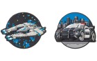 Schneiders Badges Spaceship + Police Car, 2 Stück, Bewusste