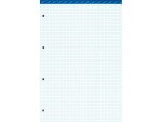 Büroline Notizblock A4, Weiss kariert, 100 Blatt, Detailfarbe: Blau