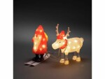 Konstsmide LED-Figur Acryl Santa mit Rentier, 40 LED, Betriebsart