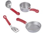 HobbyFun Mini-Utensilien Küchen Set 4-teilig, Detailfarbe: Silber