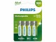 Philips Akku Akku Rechargeable AA 4 StÃ¼ck, Spannung: 1.2