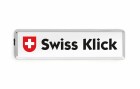 Swiss Klick Kennzeichenhalter Langformat Hinterseite, Chrom Glanz