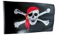 Holzspielerei Piratenflagge groß 3-farbig