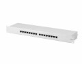 equip 19" Patchpanel: 16 Port, 1HE, RJ45, grau, Cat