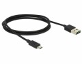 DeLock Delock Easy-USB2.0-Kabel A-MicroB: 1m, Beide