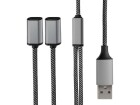 4smarts USB 2.0-Y-Kabel textil USB A - 2x USB