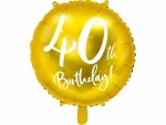 Partydeco Folienballon 40th Birthday Gold/Weiss, Packungsgrösse: 1