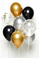 NEUTRAL DIY Ballon Bouquet 9907429 schwarz, gold, Kein
