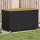 vidaXL Gartentruhe Schwarz 110x55x63 cm Poly Rattan Akazienholz