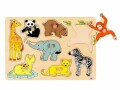 Goki Holz-Puzzle Steckpuzzle Tierkinder, Motiv: Tiere