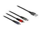 DeLock USB-Ladekabel USB A - Lightning/Micro-USB B/USB C 1