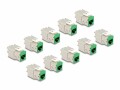 DeLock Keystone-Modul RJ45 zu LSA Cat.6A Grün, 10 Stück