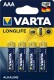 VARTA     Batterie - 410310141 Longlife, AAA/LR03, 4 Stück