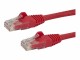 StarTech.com - 2m CAT6 Ethernet Cable, 10 Gigabit Snagless RJ45 650MHz 100W PoE Patch Cord, CAT 6 10GbE UTP Network Cable w/Strain Relief, Red, Fluke Tested/Wiring is UL Certified/TIA - Category 6 - 24AWG (N6PATC2MRD)