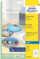 AVERY ZWECKFORM Etikette f. CD, glossy 117mm C9660-25 InkJet,SuperSize 50