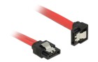 DeLock SATA3-Kabel 6 Gb/s rot, gewinkelt, Clip, 50