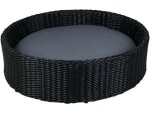 greemotion PET Hunde-Sofa Rattan-Optik rund, Schwarz, Grösse M, Breite