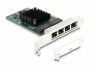 DeLock Netzwerkkarte 4x RJ45 Gigabit, PCI-Express x4