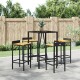 vidaXL , Barhocker:, Farbe: Schwarz, Material: PE-Rattan