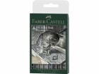 Faber-Castell Tuschestift PITT Artist Pen Grau/Schwarz, 8 Stück