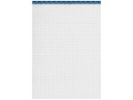 Büroline Notizblock A5, Weiss kariert, 100 Blatt, Detailfarbe: Blau