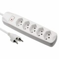 Steckdosenleiste 5xT13 mit Switch weiss