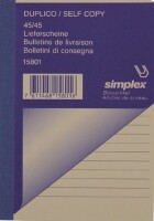 SIMPLEX   SIMPLEX Lieferscheine D/F/I A6 15801 weiss 50x2 Blatt, Kein
