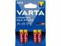 Varta Batterie Longlife Max Power AAA 4 Stück, Batterietyp