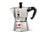 Bialetti Espressokanne I love Coffee 6 Tassen, Silber, Betriebsart