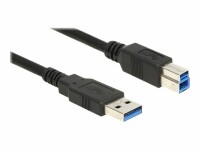 Delock USB 3.0-Kabel  USB A - USB B 5 m - Kabeltyp: Anschlusskabel - Detailfarbe: Schwarz - USB Standard: 3.0/3.1/3.2 Gen 1 (5 Gbps) - Länge: 5 m - USB Anschluss 2 (Endgerät): USB B - Geschlecht Anschluss 2 (Endgerät): Male (Stecker)
