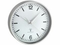 TFA Dostmann Funk-Wanduhr mit Aluminium-Rahmen 19.5 cm, Silber/Weiss