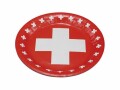 Haushaltsware Einwegteller Schweizerkreuz 23 cm, 8 Stück, Rot/Weiss