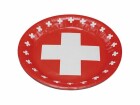 Haushaltsware Einwegteller Schweizerkreuz 23 cm, 8 Stück, Rot/Weiss