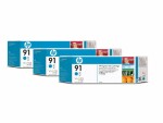 HP Inc. HP Tinte Nr. 91 (C9483A) Cyan (3er-Pack), Druckleistung Seiten