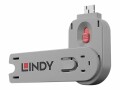 LINDY USB Type A Port Blocker Key - Bloqueur de port USB - rose
