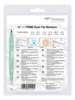 TOMBOW    TOMBOW Fasermaler TwinTone Marker WS-PK-12P-2 Pastell F.