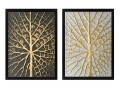 Wallxpert Bild Golden Tree 2 Stück, 34 x 44