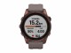 GARMIN Sportuhr Fenix 7S Sapphire Solar, Grau/Bordeaux