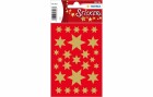 Herma Stickers Weihnachtssticker Sterne 3 Blatt, 81 Sticker, Gold